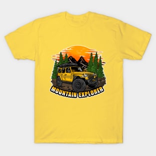 Mountain Explorer Yellow Jeep Wrangler Rubicon T-Shirt